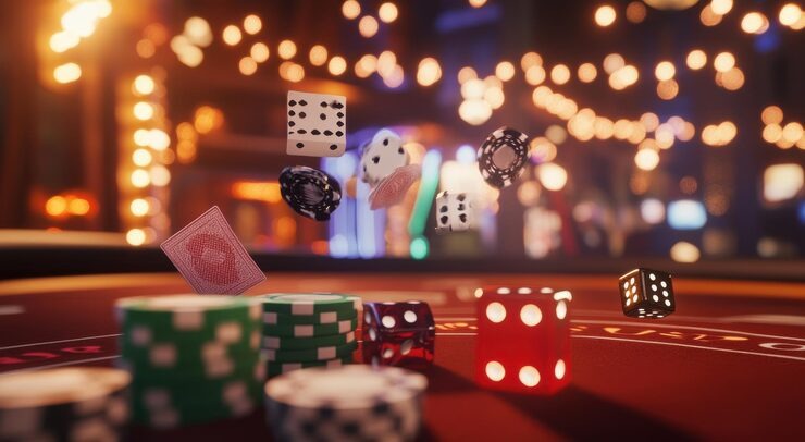 Live baccarat table and sports betting interface